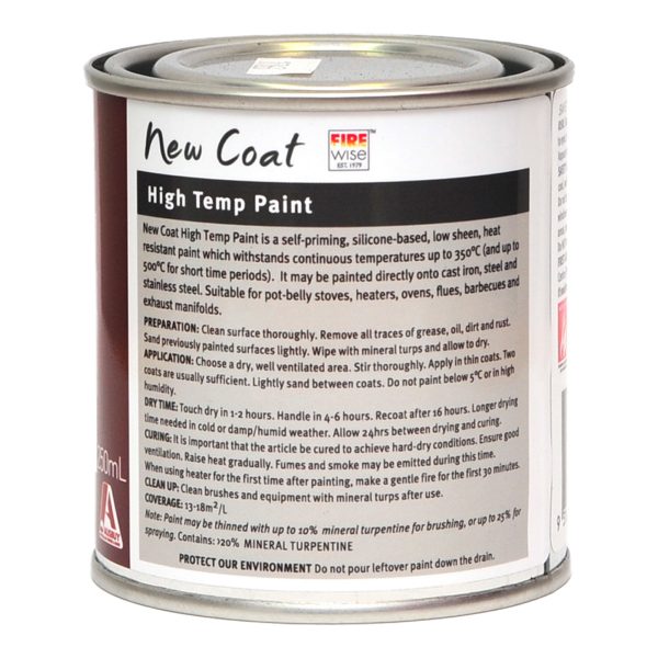 'New Coat' black paint High temp to 500 C