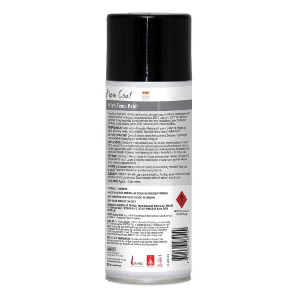 'New Coat' black paint High temp to 500 C