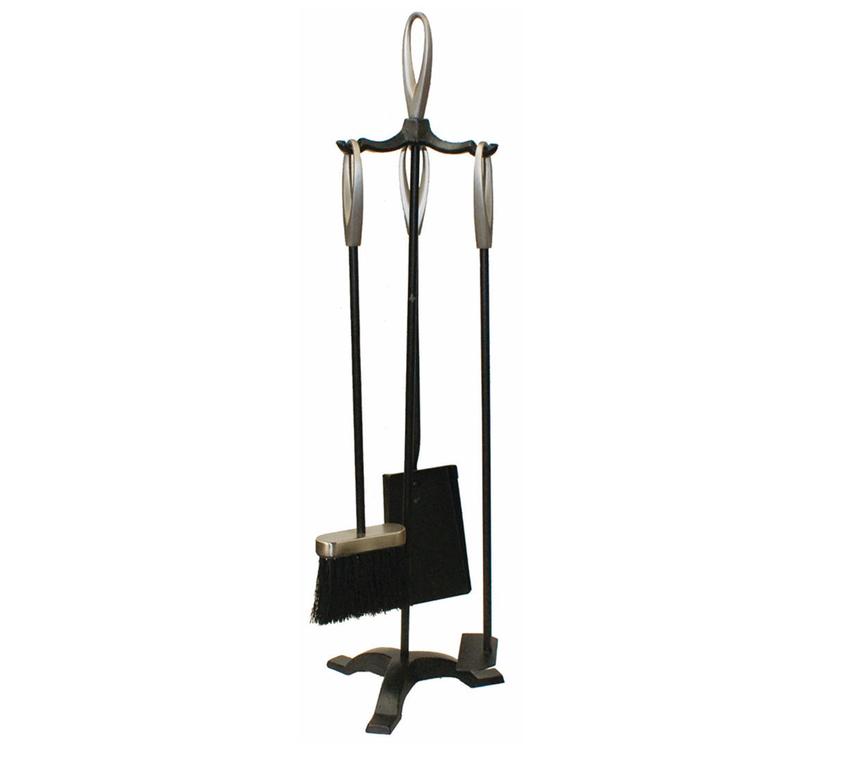 Black/Nickel 3 Fire tool set w 72cm stand