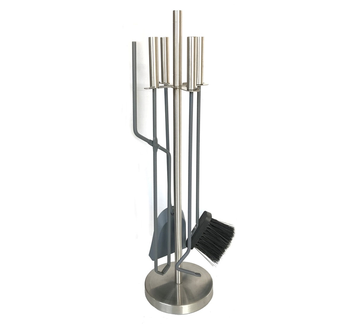 Grey 4 Fire tool set with Stainless steel stand