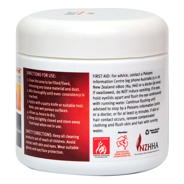 'Black Patch' High Temperature Putty suits stoves, flues, chimneys