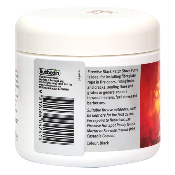 'Black Patch' High Temperature Putty suits stoves, flues, chimneys
