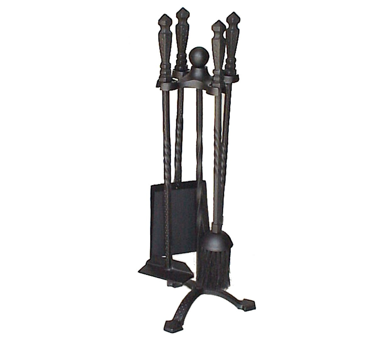 Thick set Steel 4 Fire tool set on 57cm stand