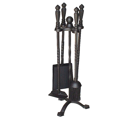 Thick set Steel 4 Fire tool set on 57cm stand