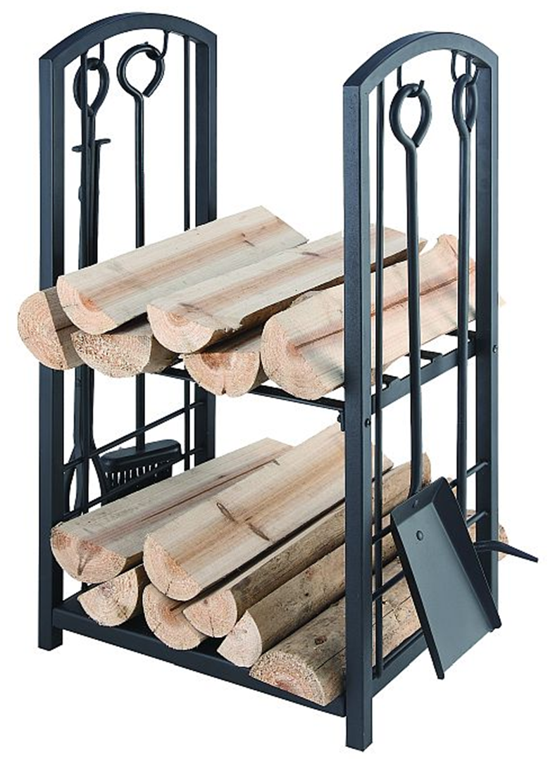 Heavy Duty Steel Fire Wood / Log Rack w 2 shelves